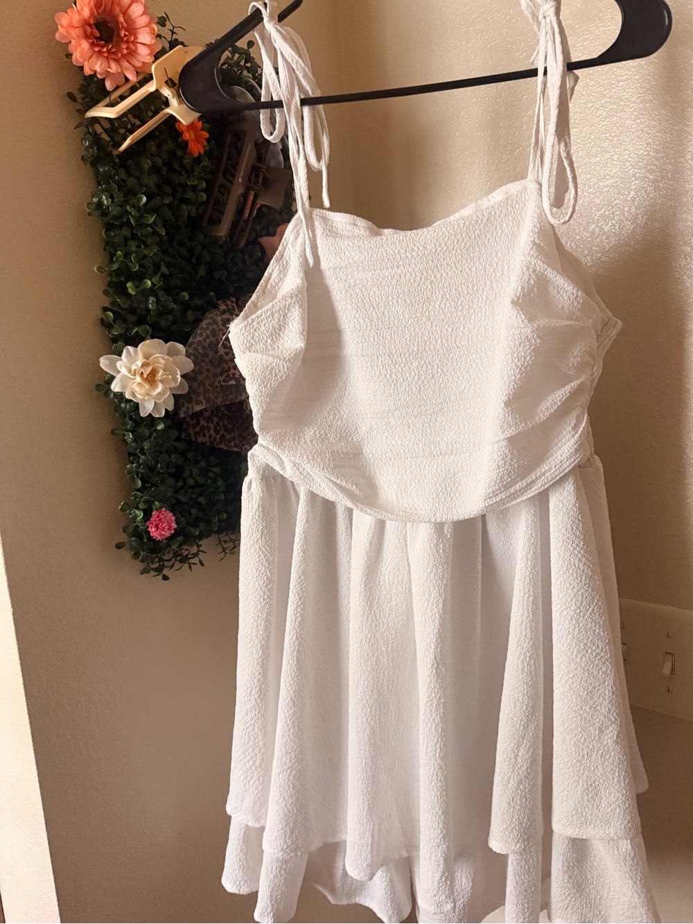 Amazon White Mini Dress with Tie Straps
